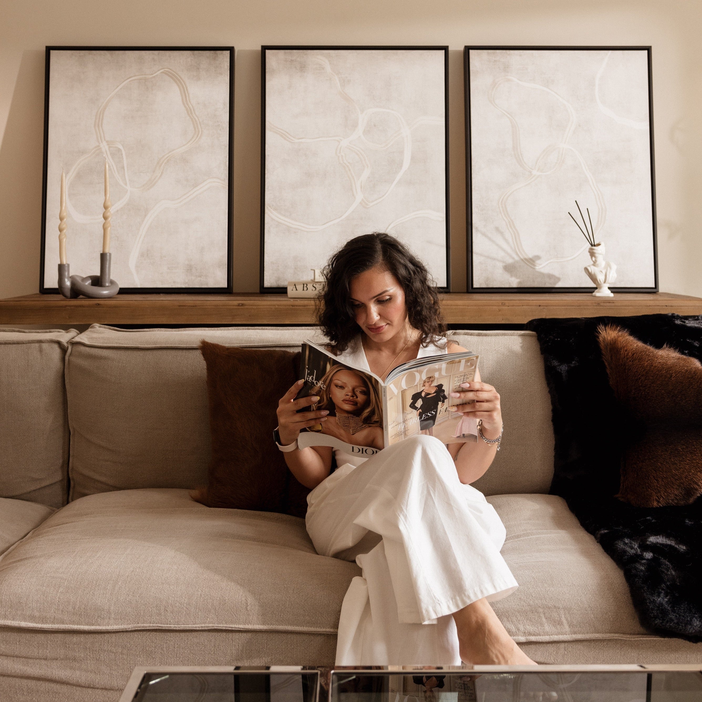 Stylo Portrait Framed Canvas Set of 3 - Mala Art Co.