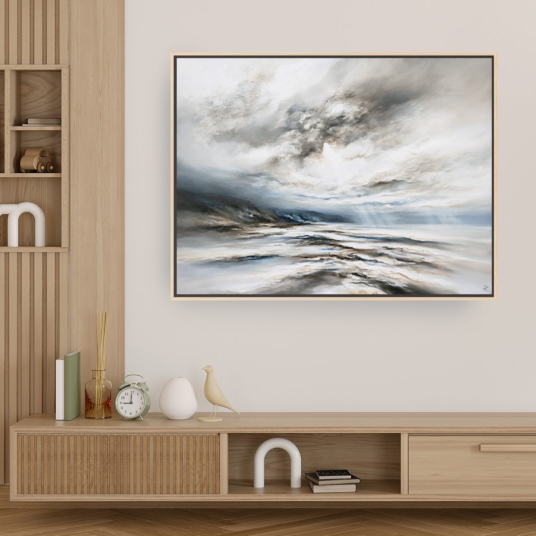 Coastal Light Landscape Framed Printed Canvas - Mala Art Co.