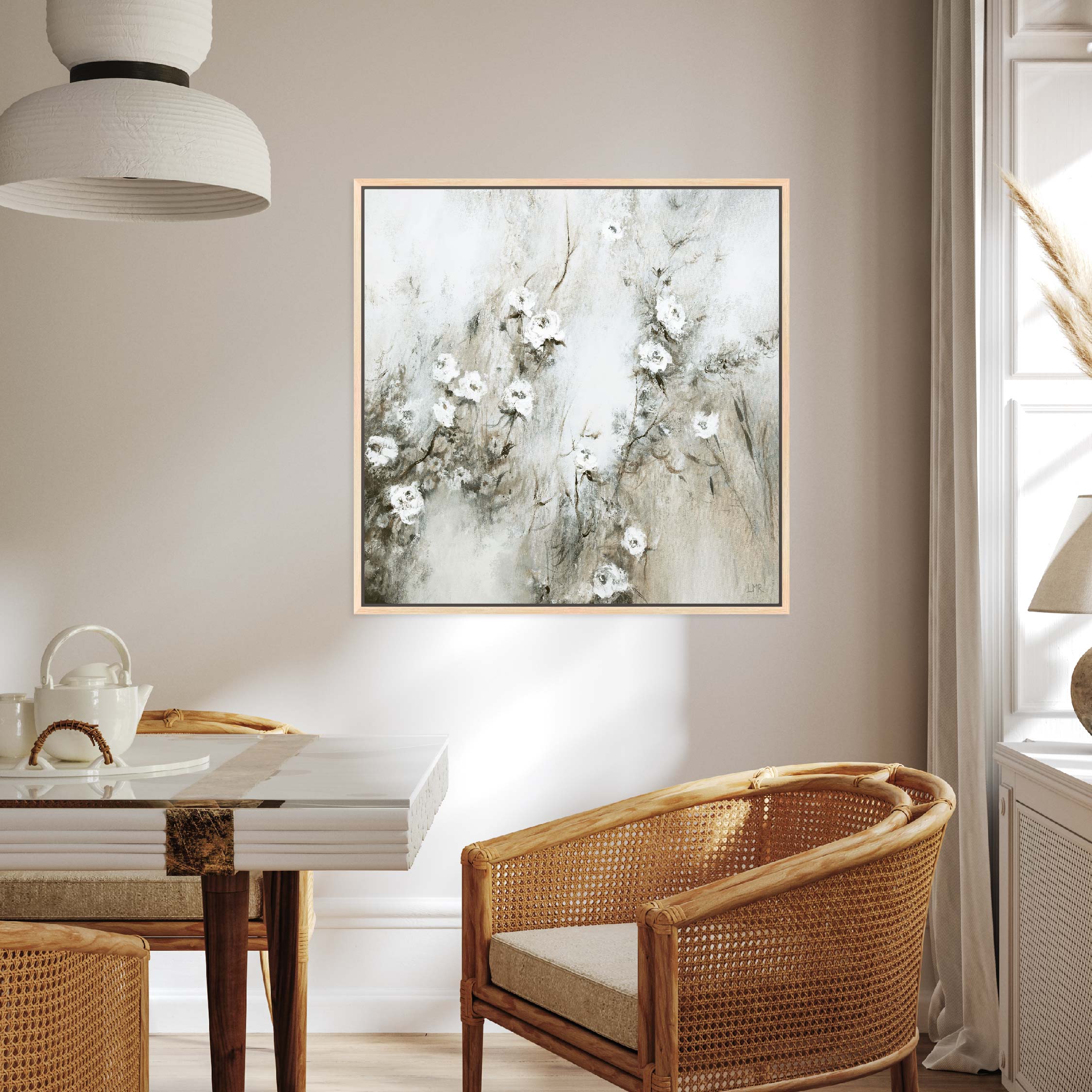 Wild Blooms Square Framed Printed Canvas - Mala Art Co.