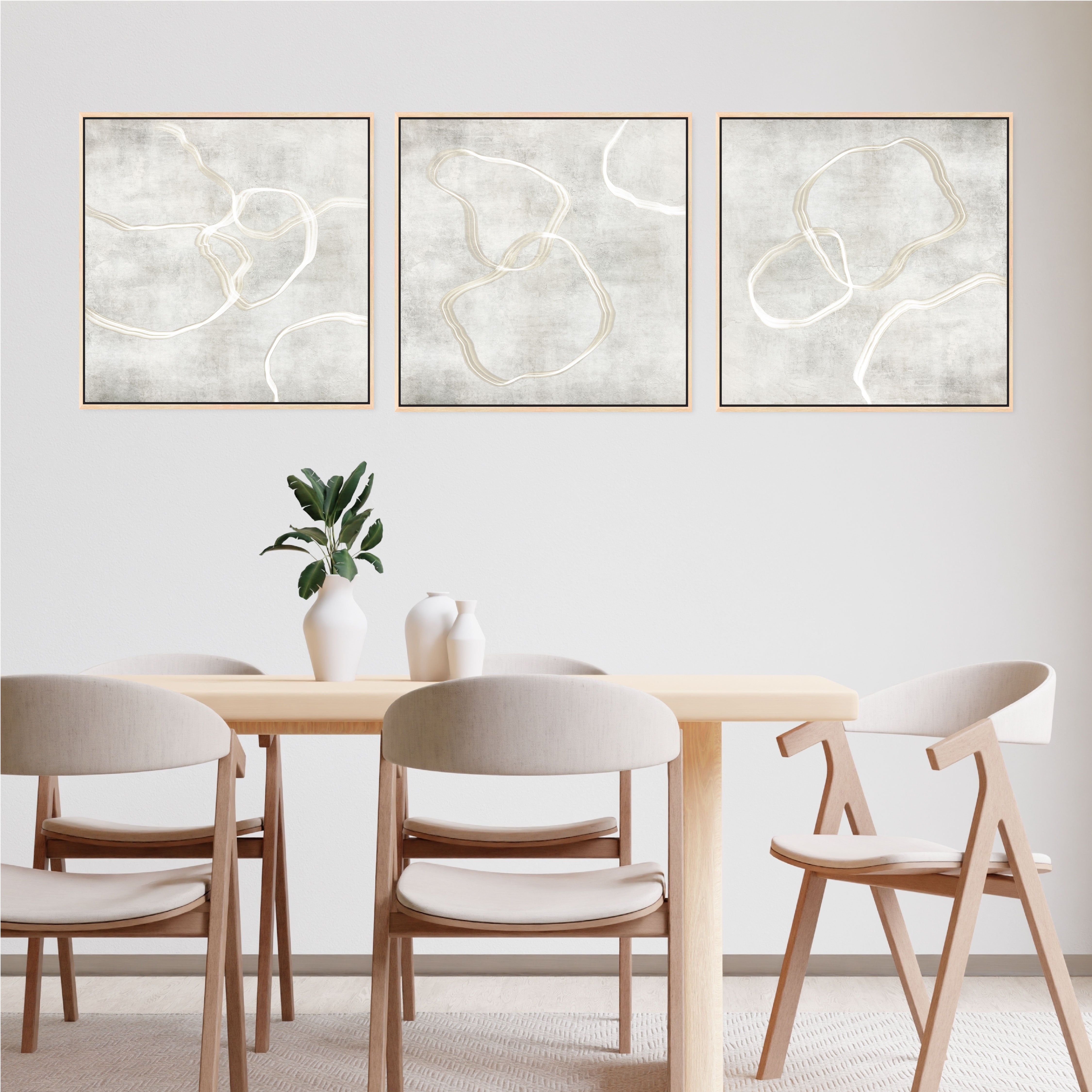 Stylo Square Framed Canvas Set of 3 - Mala Art Co.