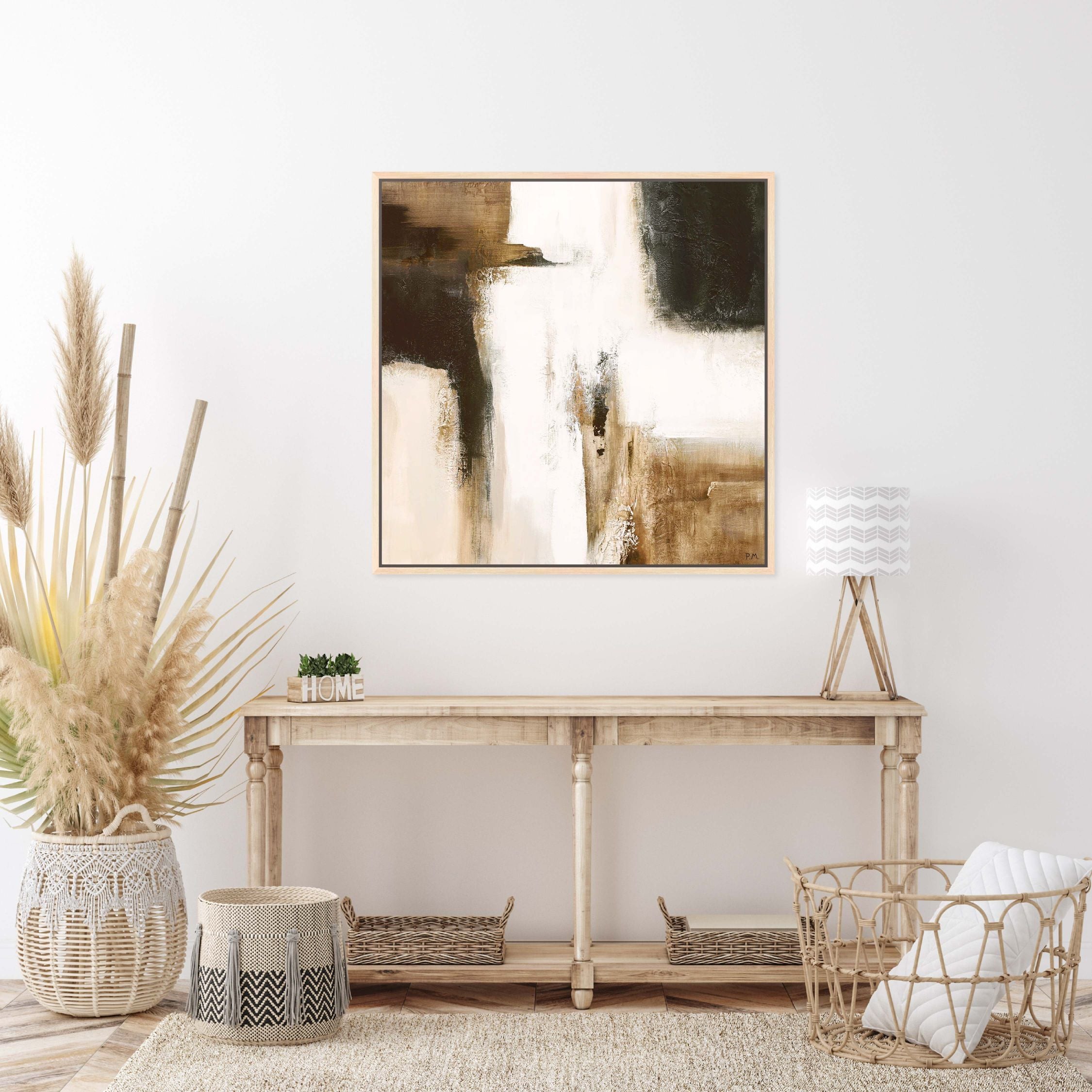 Casa II Square Framed Printed Canvas - Mala Art Co.