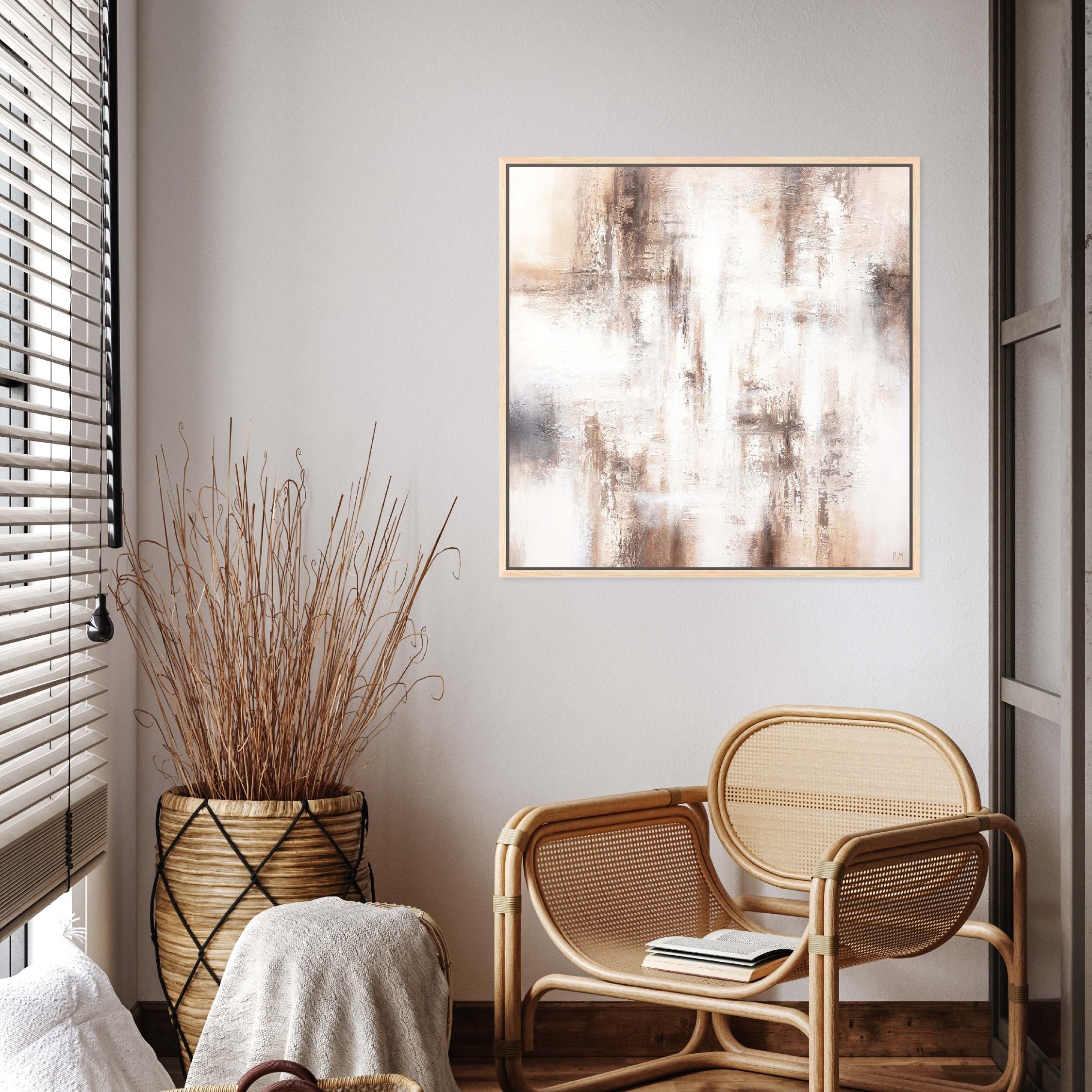 Mila Square Framed Printed Canvas - Mala Art Co.