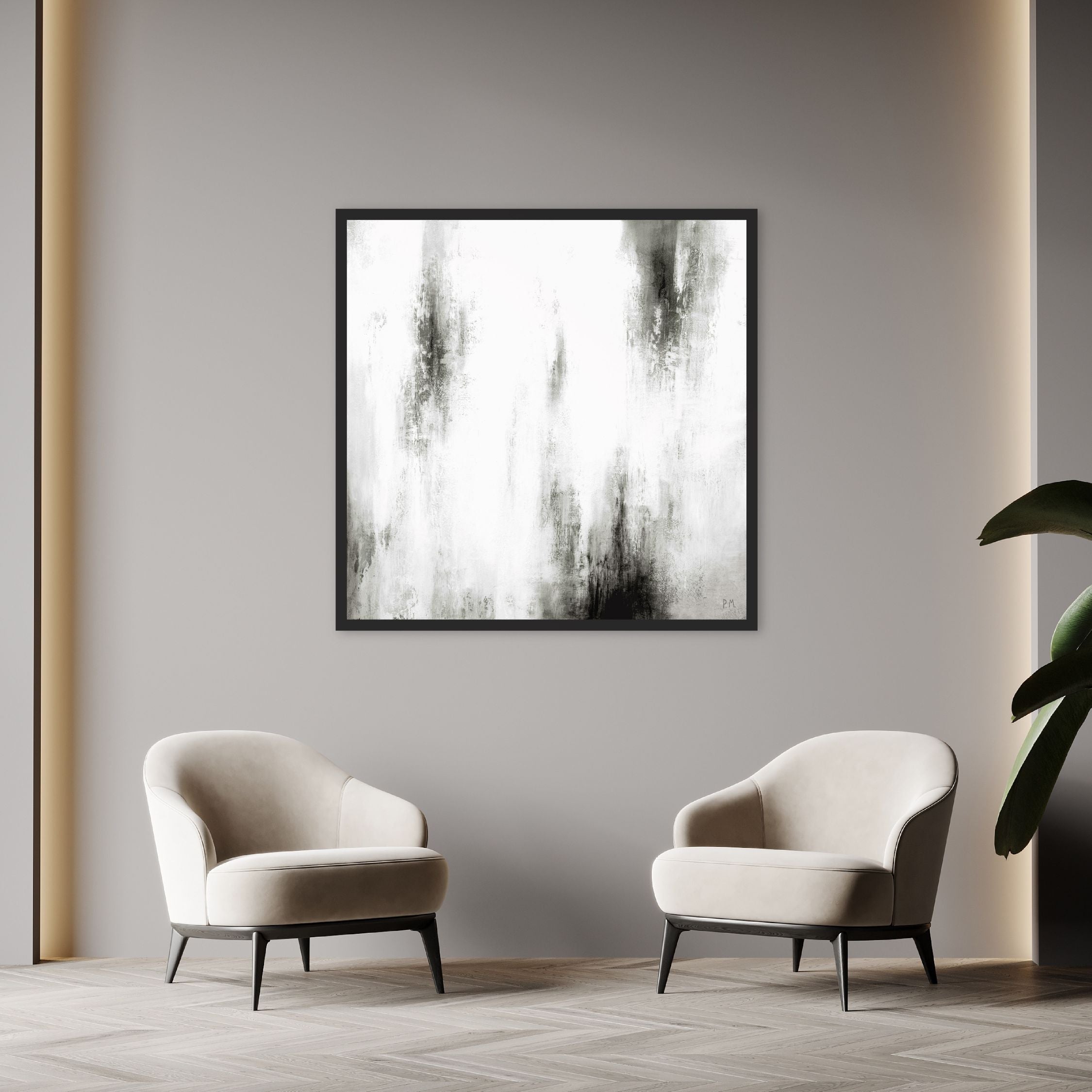 Manhattan II Square Framed Printed Canvas - Mala Art Co.