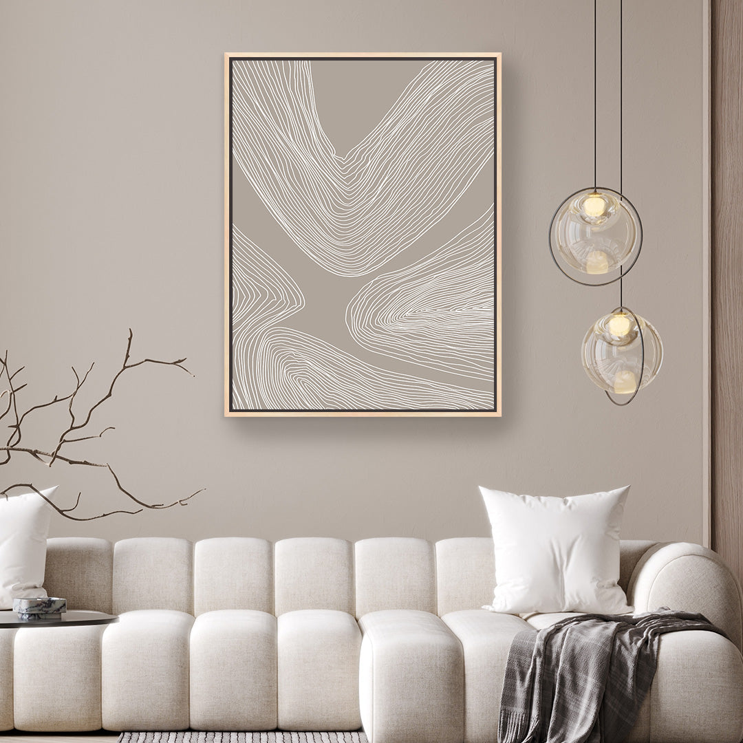 Flowing Contours Portrait Framed Printed Canvas