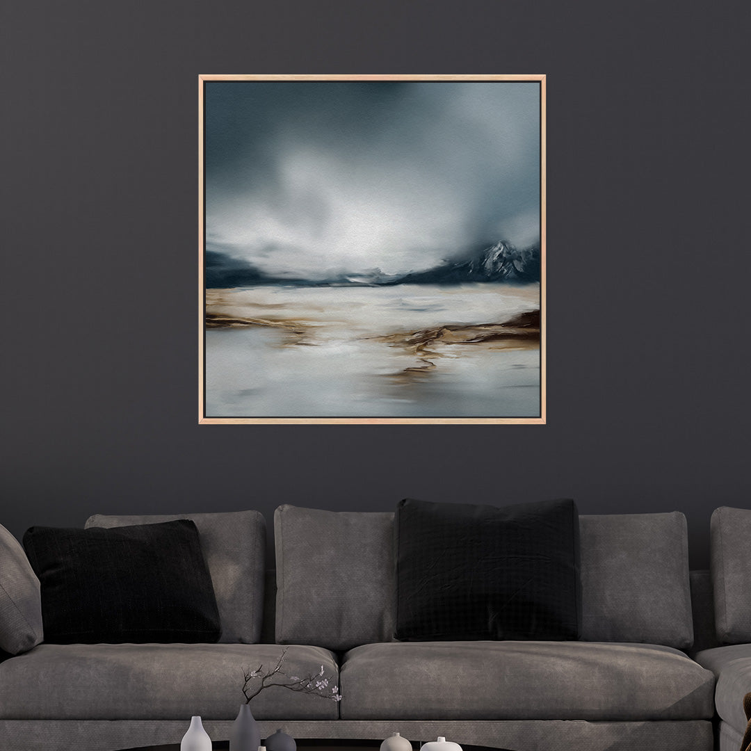 Blue Haze Square Framed Printed Canvas