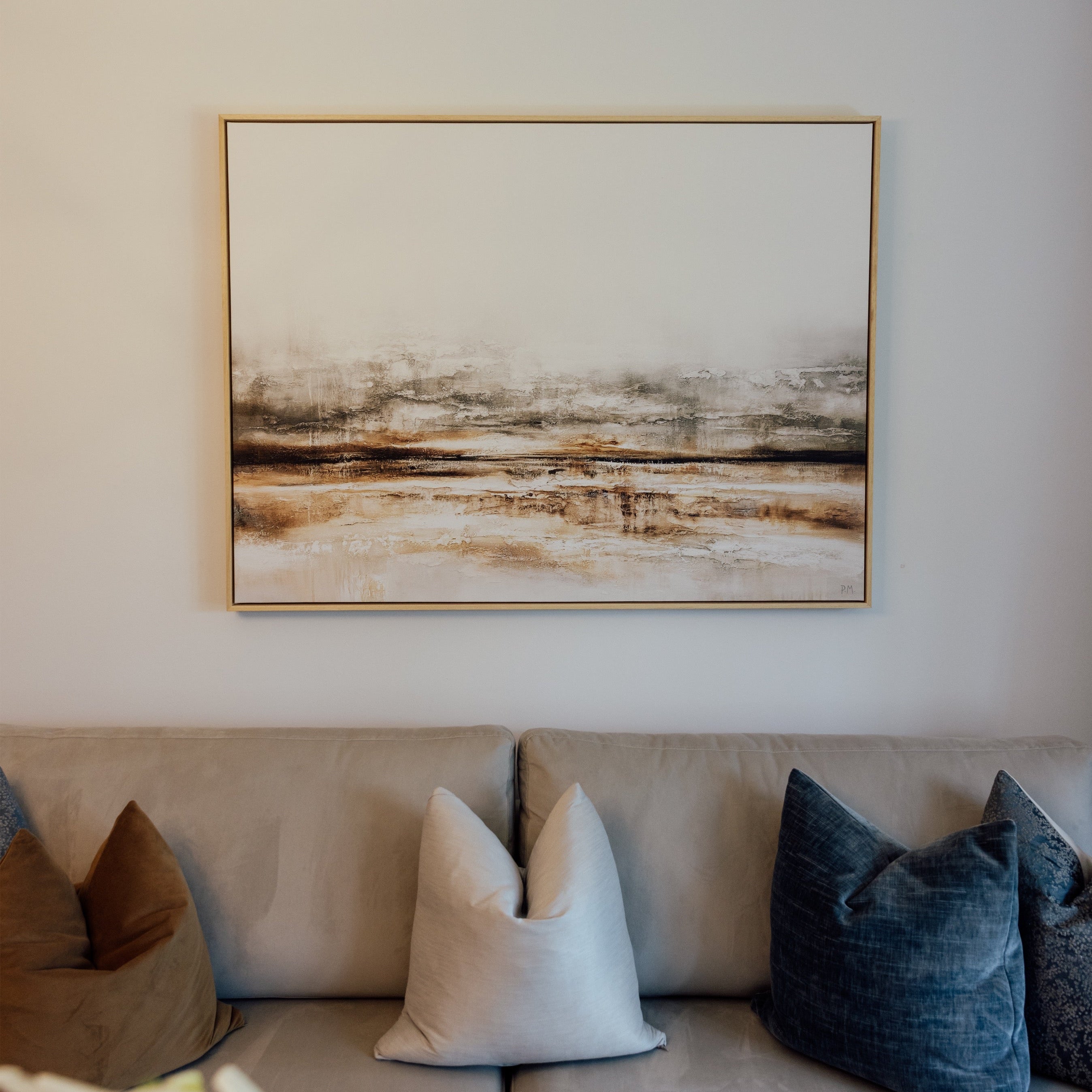 Embers Landscape Framed Printed Canvas