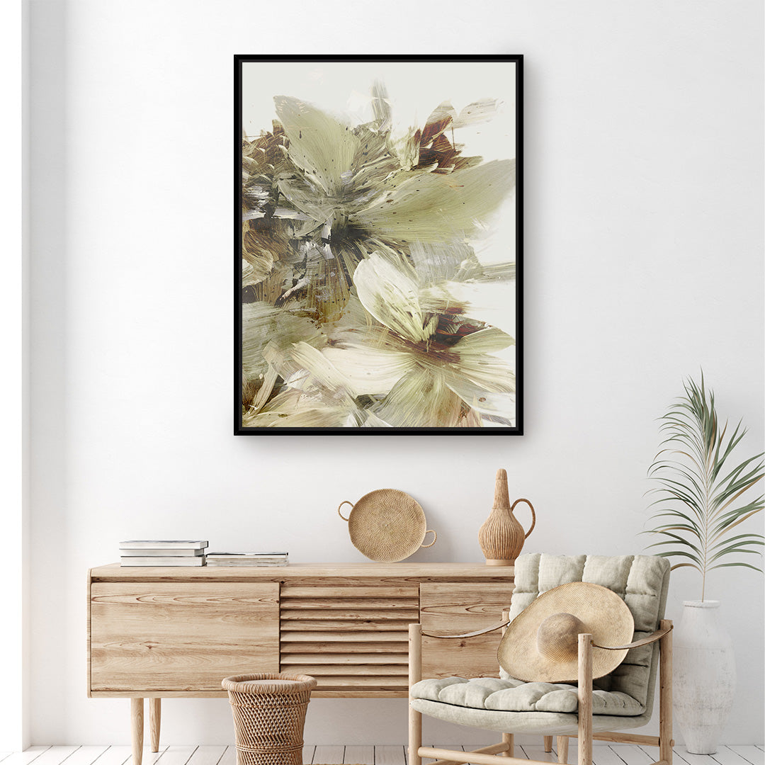 Hill Flowers 2 Framed Printed Canvas