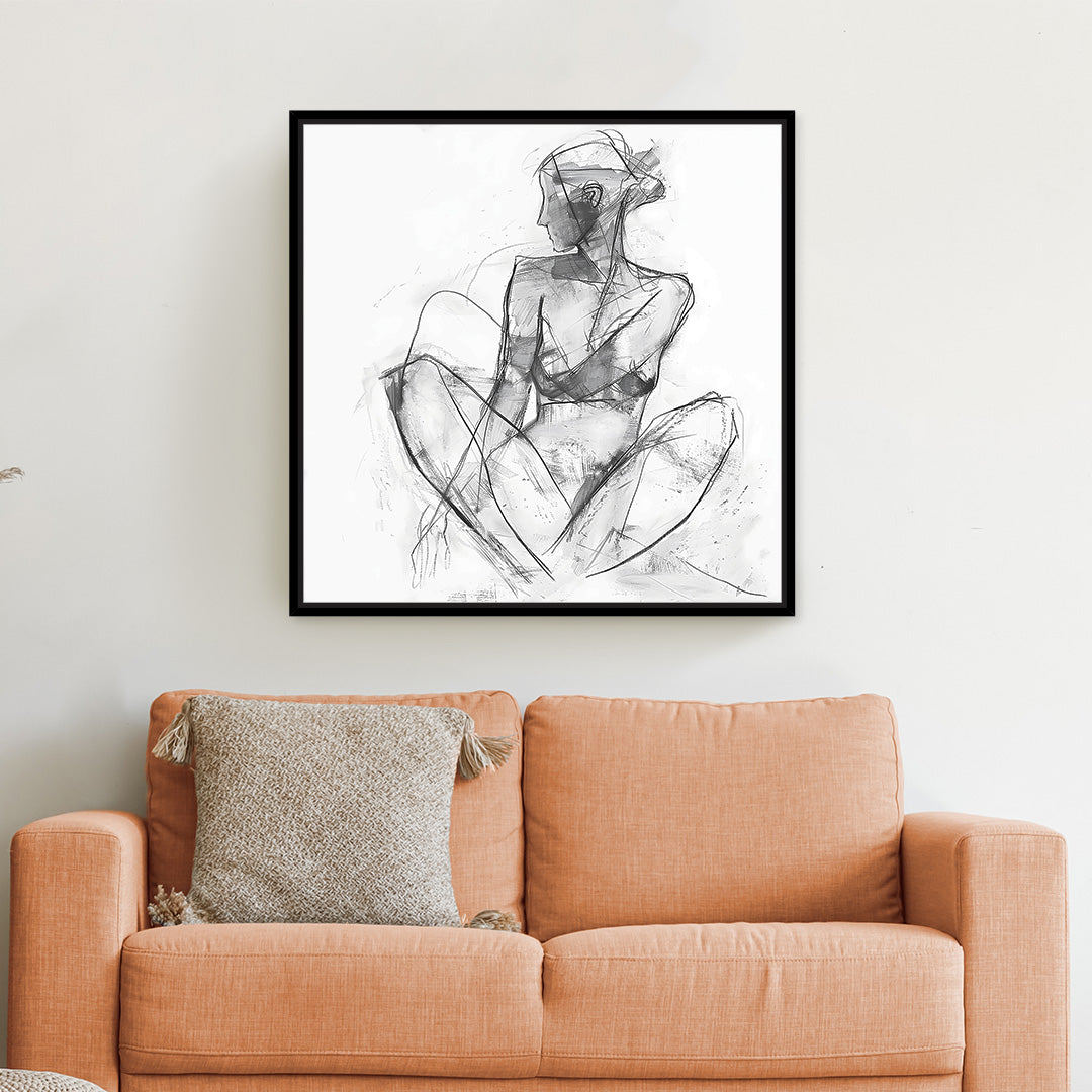 Aria Square Framed Printed Canvas - Mala Art Co.