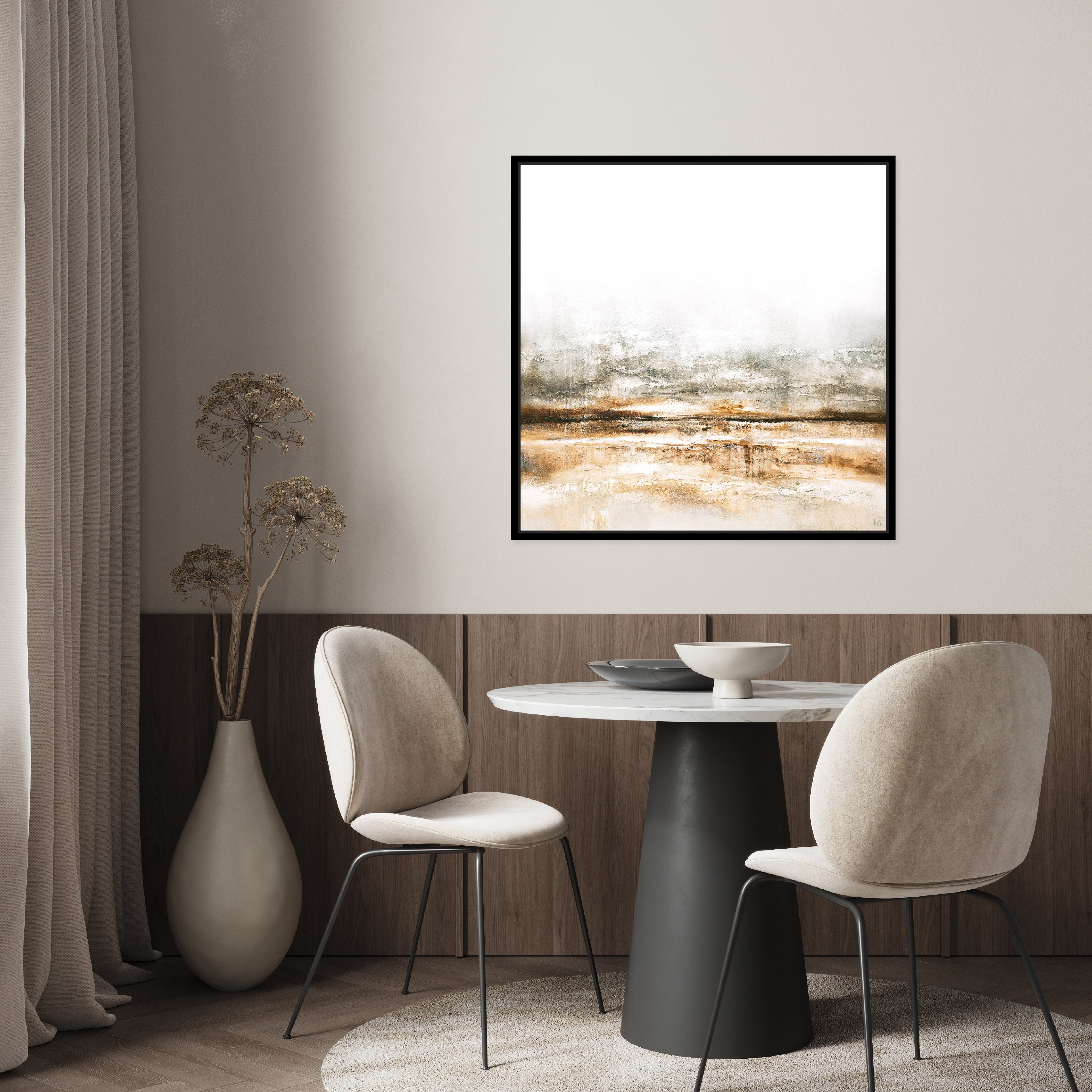 Embers Square Framed Printed Canvas - Mala Art Co.