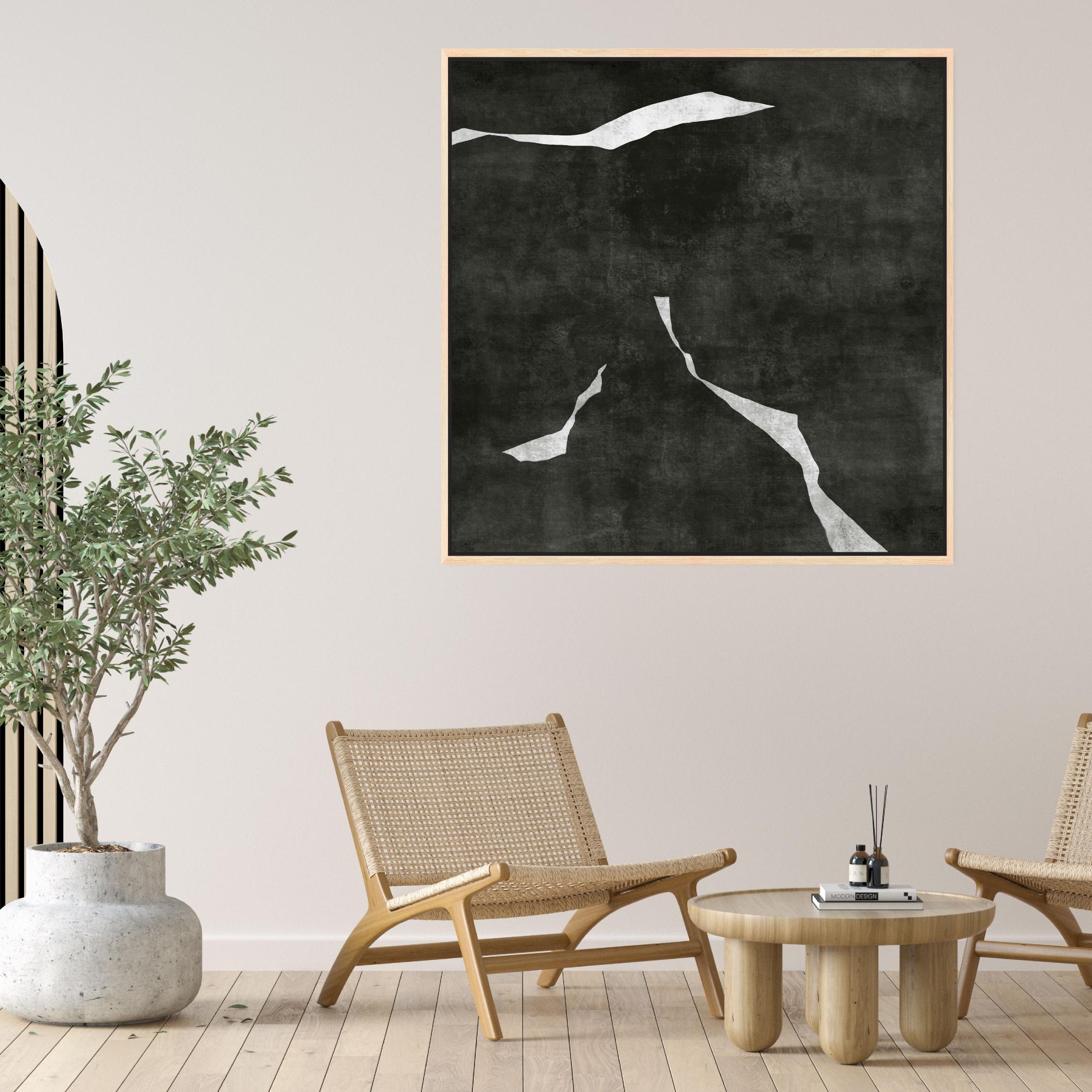 Nero I Square Framed Printed Canvas - Mala Art Co.