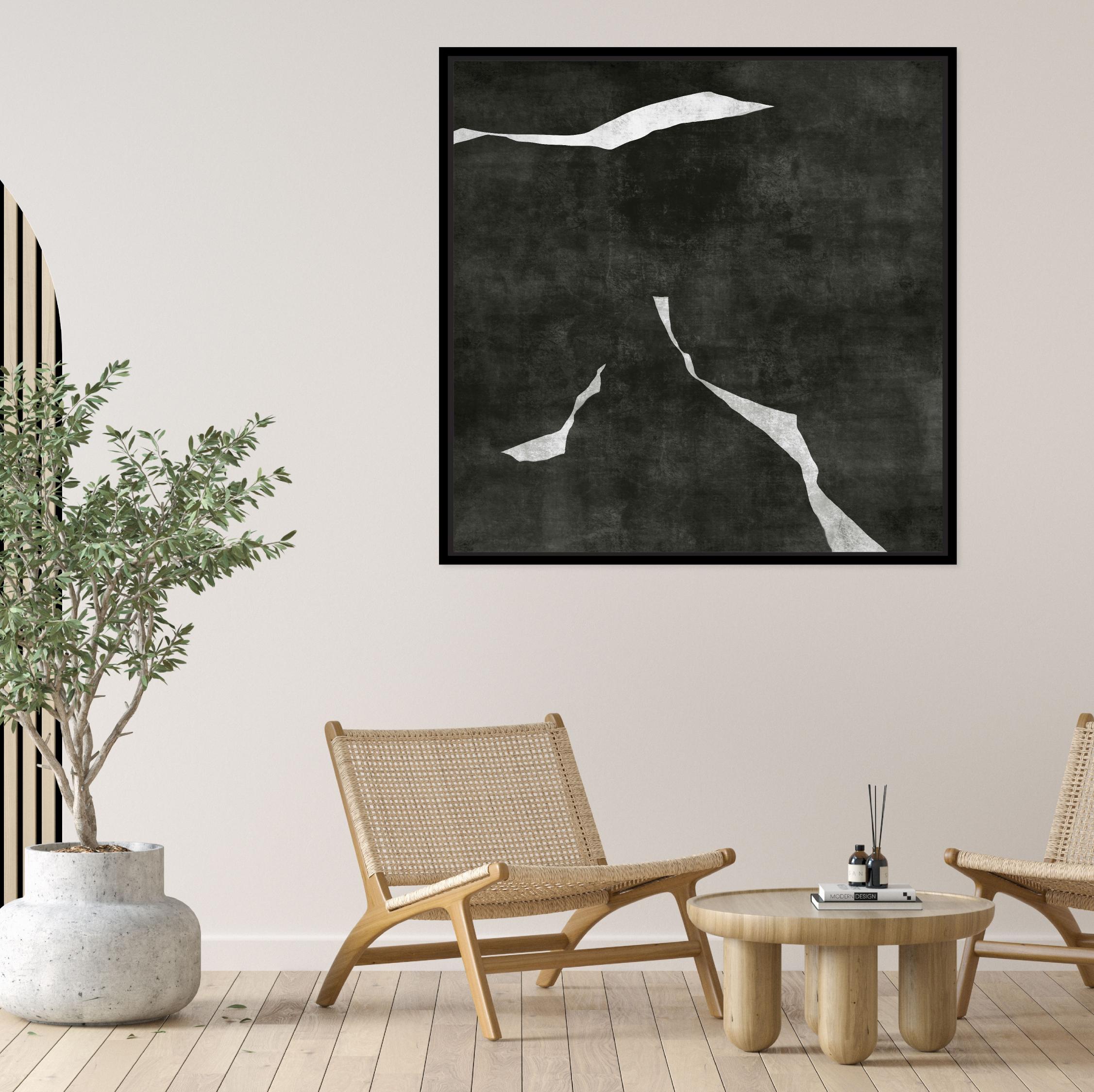 Nero I Square Framed Printed Canvas - Mala Art Co.