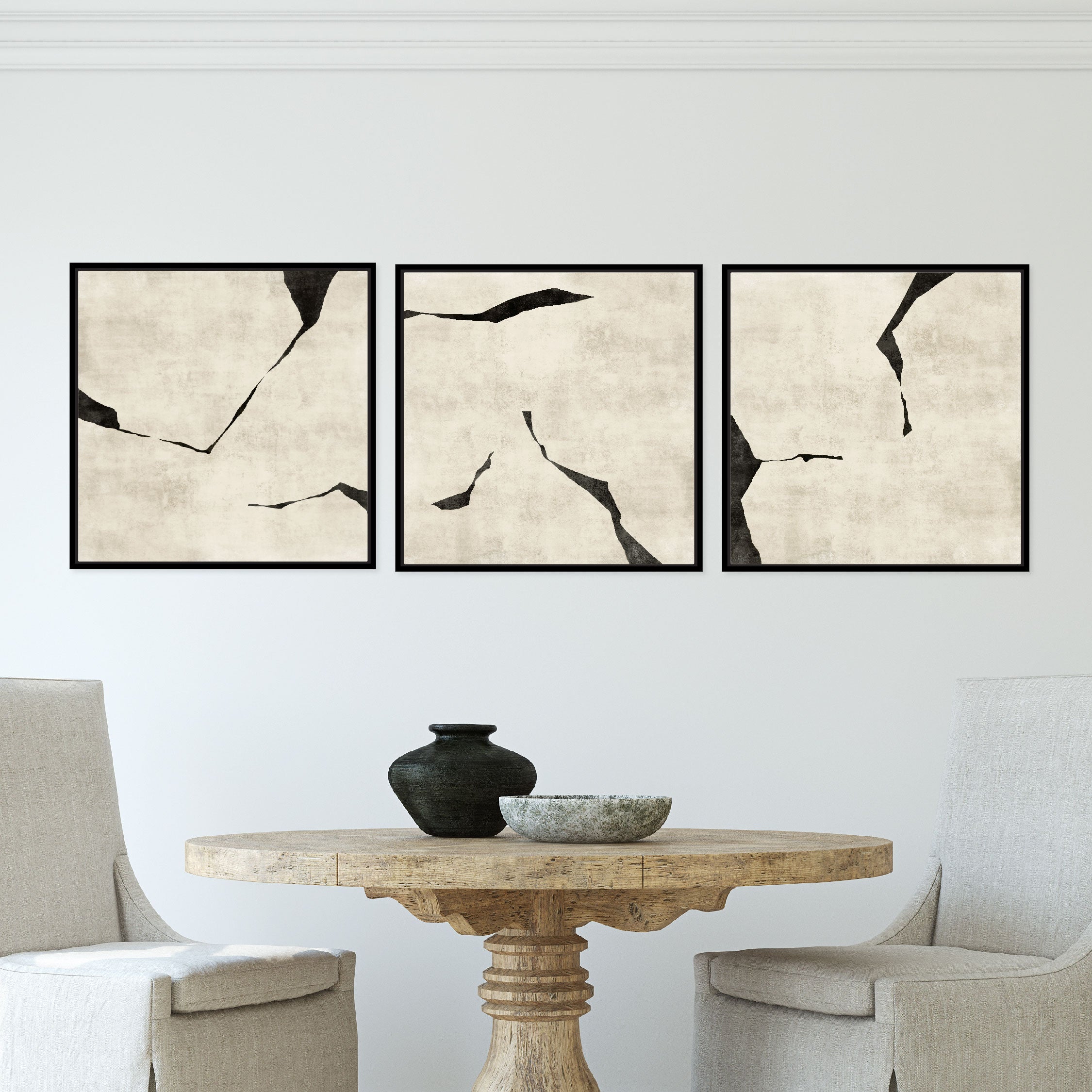 Oslo Square Framed Canvas Set of 3 - Mala Art Co.