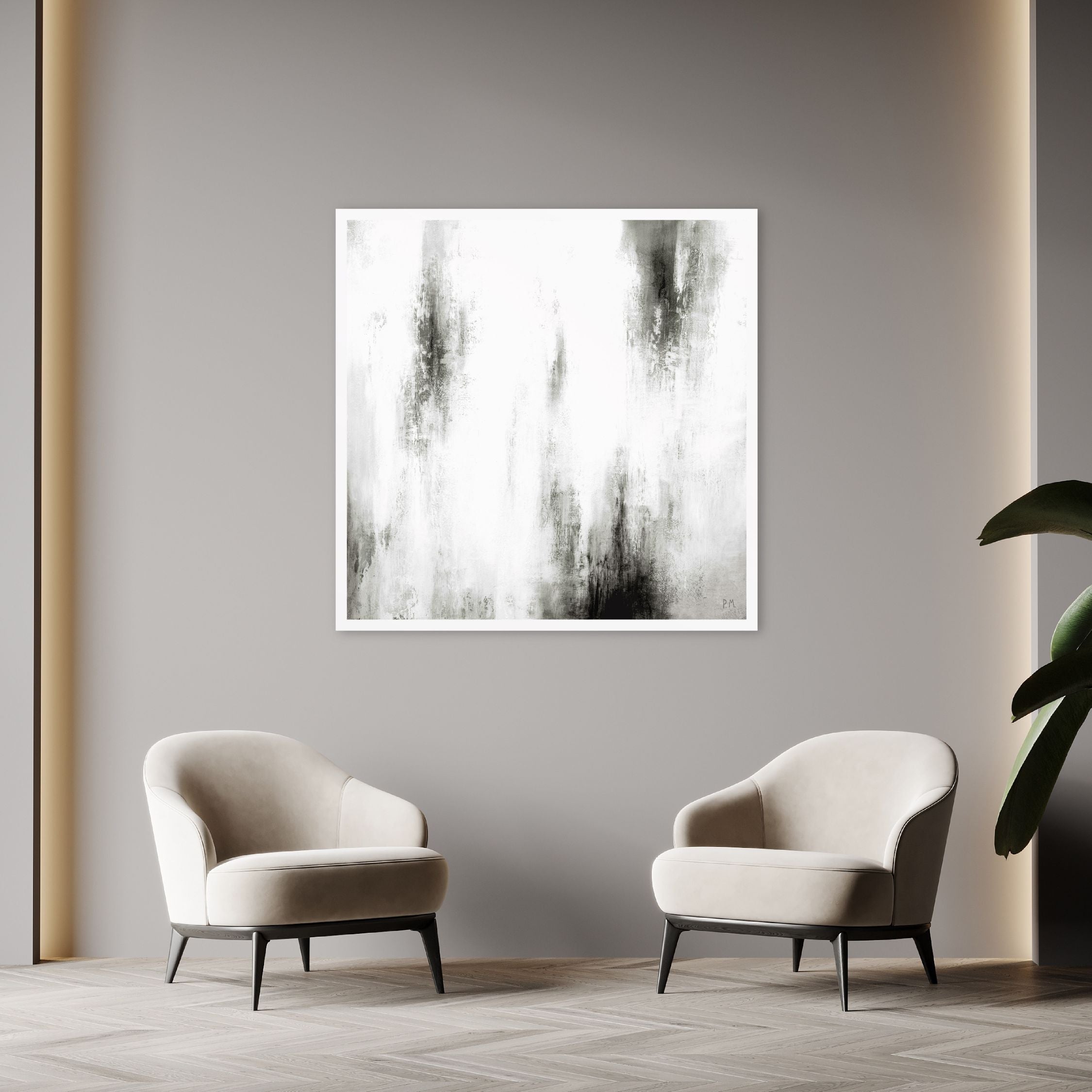 Manhattan II Square Framed Printed Canvas - Mala Art Co.