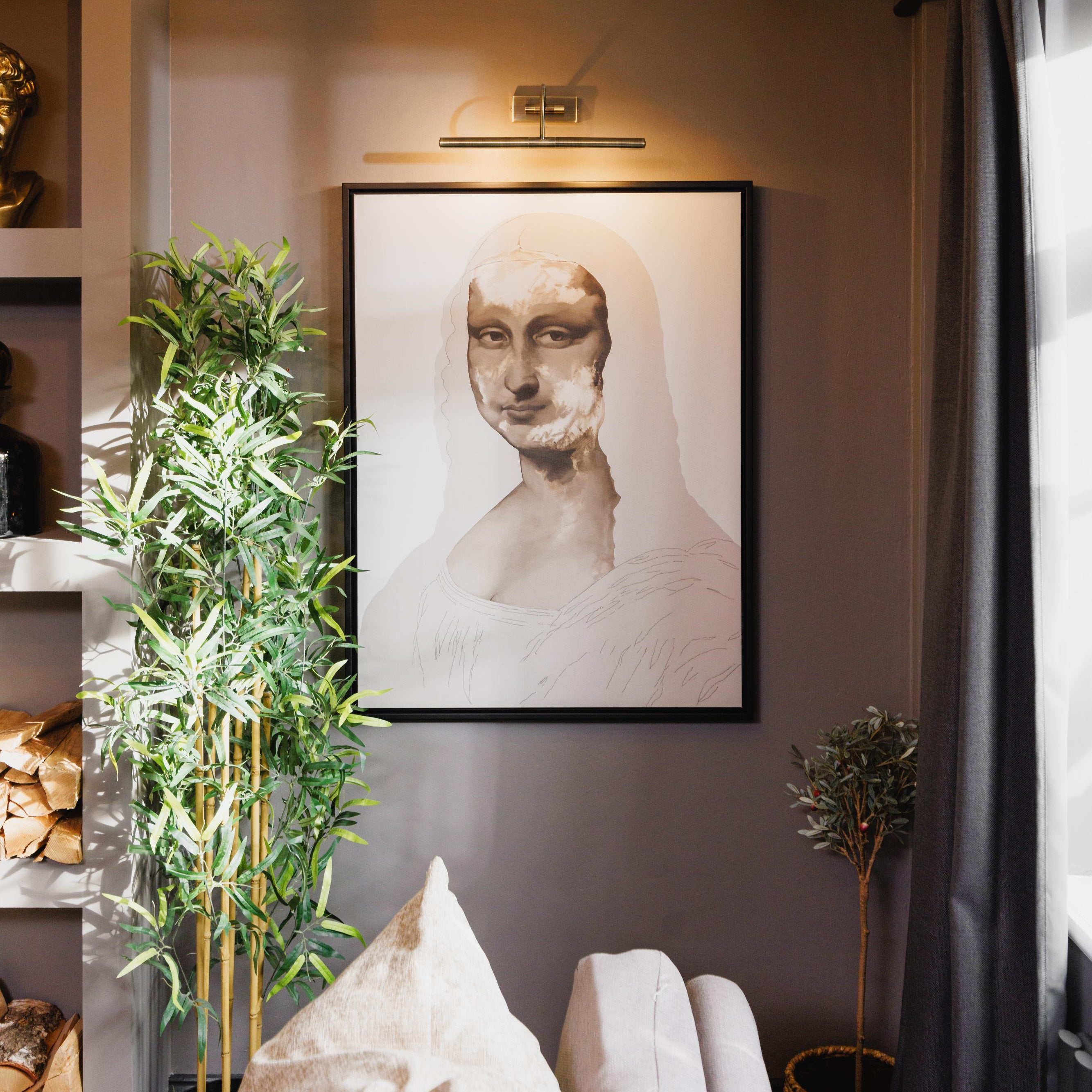 M.Lisa 2 Portrait Framed Printed Canvas - Mala Art Co.