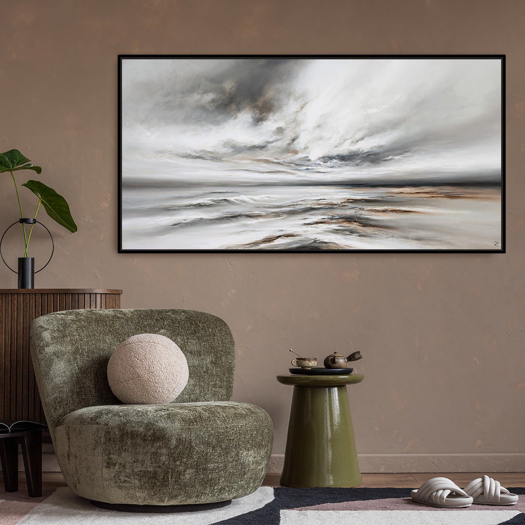 Northern Tides Panoramic Framed Printed Canvas - Mala Art Co.