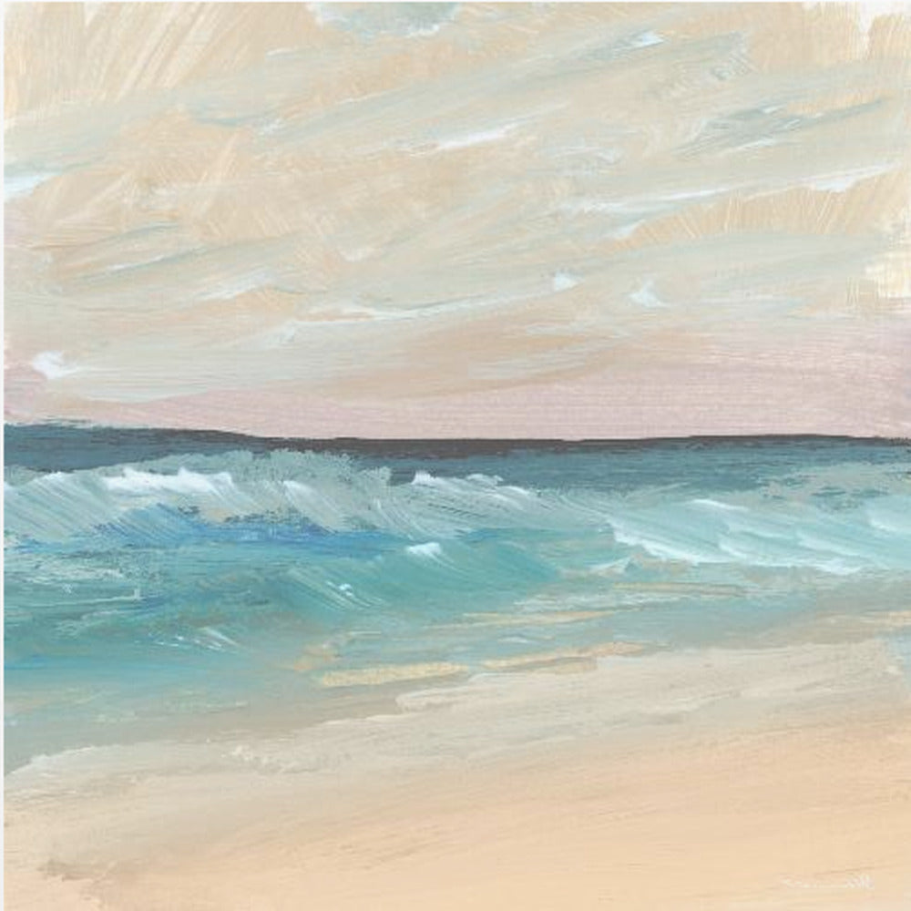 Bay Waves Square Framed Printed Canvas